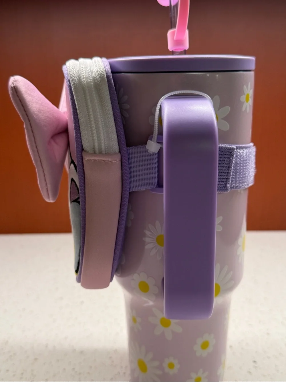 New 2026 Disney Daisy Duck 30oz Stainless Steel Travel Tumbler Straw & Zip Case